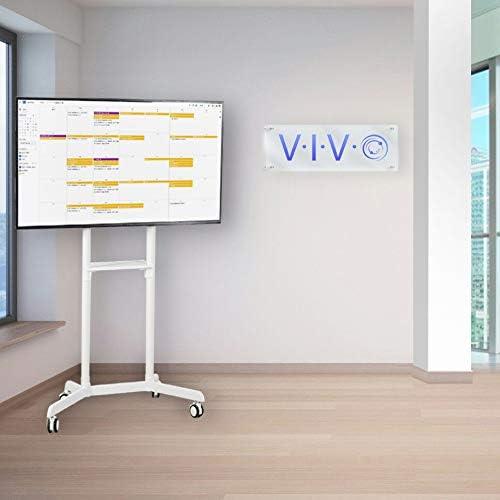 White Mobile Portrait to Landscape TV Cart