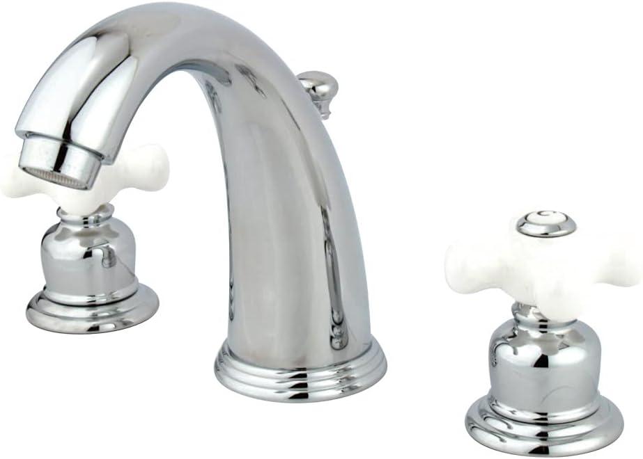 Kingston Brass Victorian Two-Handle 3-Hole Deck Mount Widespread Bathroom Faucet with Retail Pop-Up Drain