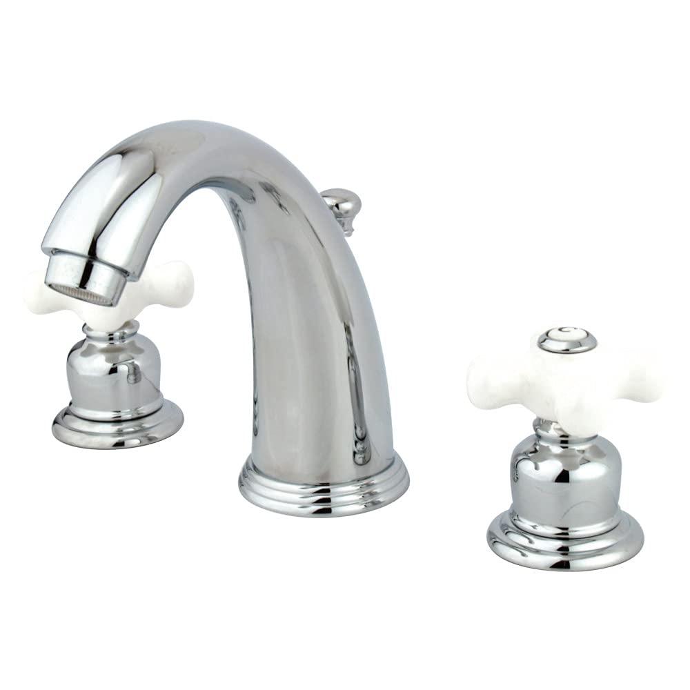 Kingston Brass Victorian Two-Handle 3-Hole Deck Mount Widespread Bathroom Faucet with Retail Pop-Up Drain