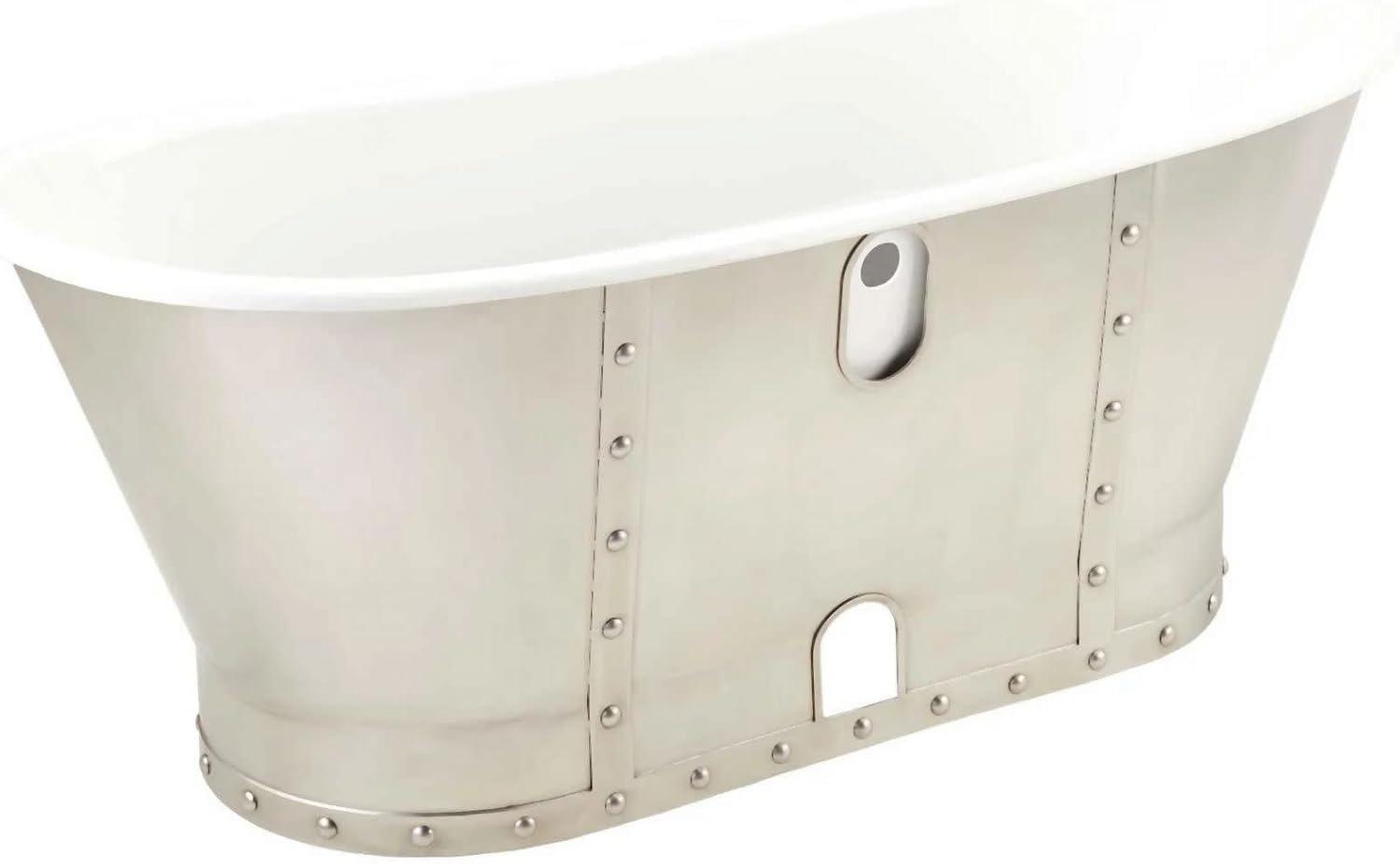 Brayden 68" Cast Iron Soaking Freestanding Tub with Included Overflow Drain