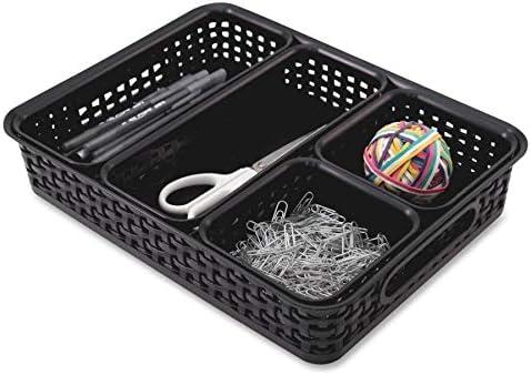 Advantus Thinkspace Plastic Weave Bins Black 5/Pack 37530