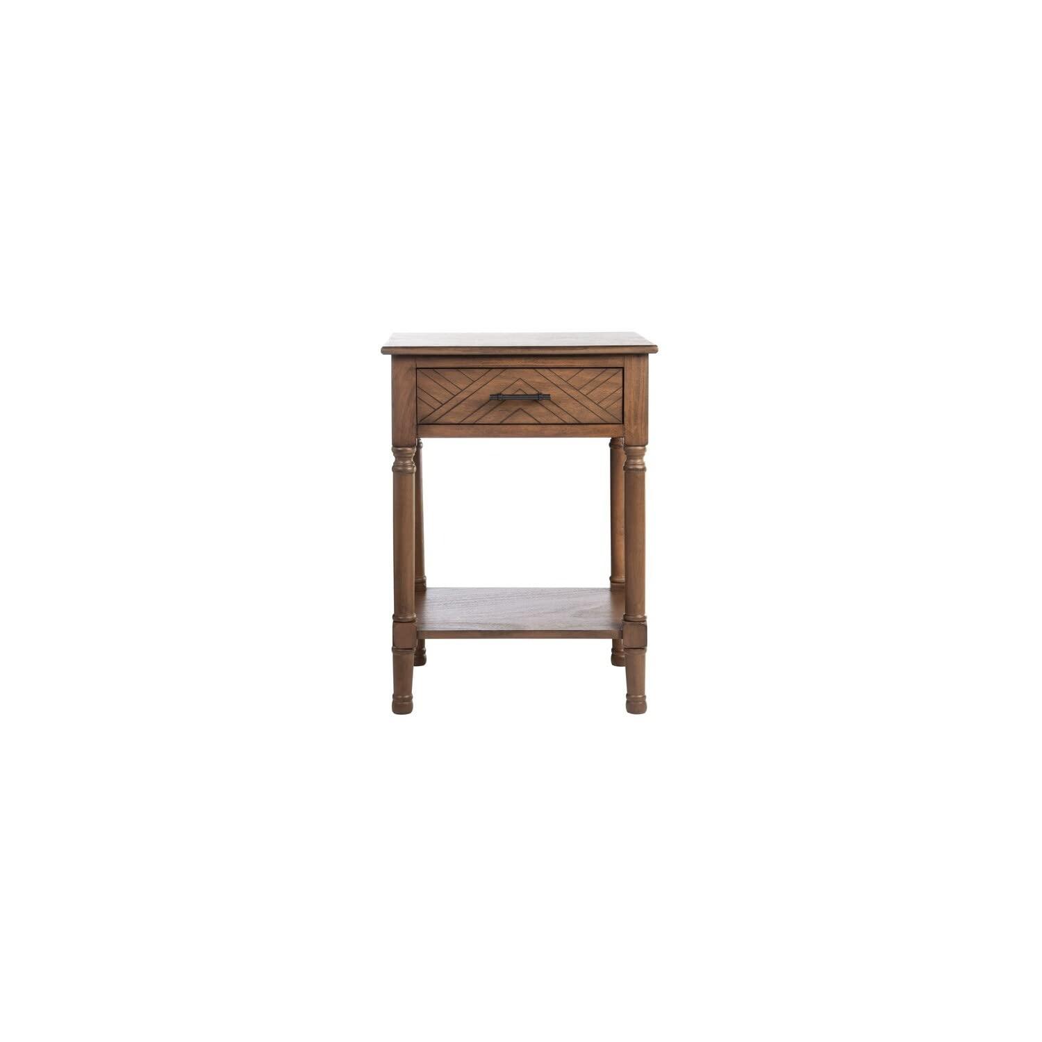 Peyton 1 Drawer Accent Table - Brown - Safavieh