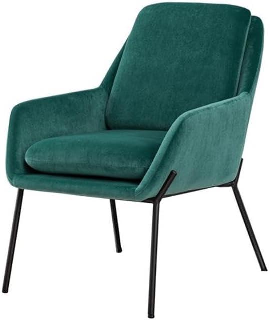 Contemporary Upholstered Metal Accent Chair - Teal / Black