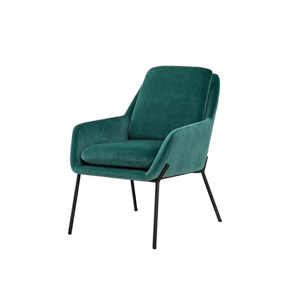 Contemporary Upholstered Metal Accent Chair - Teal / Black