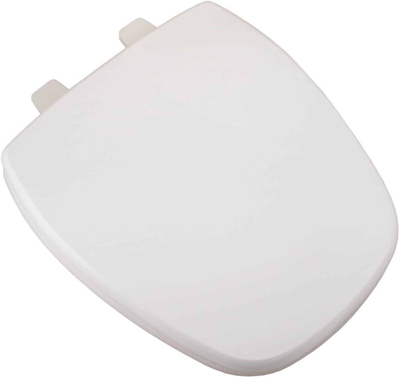 Comfort Seats C1B4R49-00 Deluxe MDF Wood Rounded Toilet Seat and Plastic Hinges, White