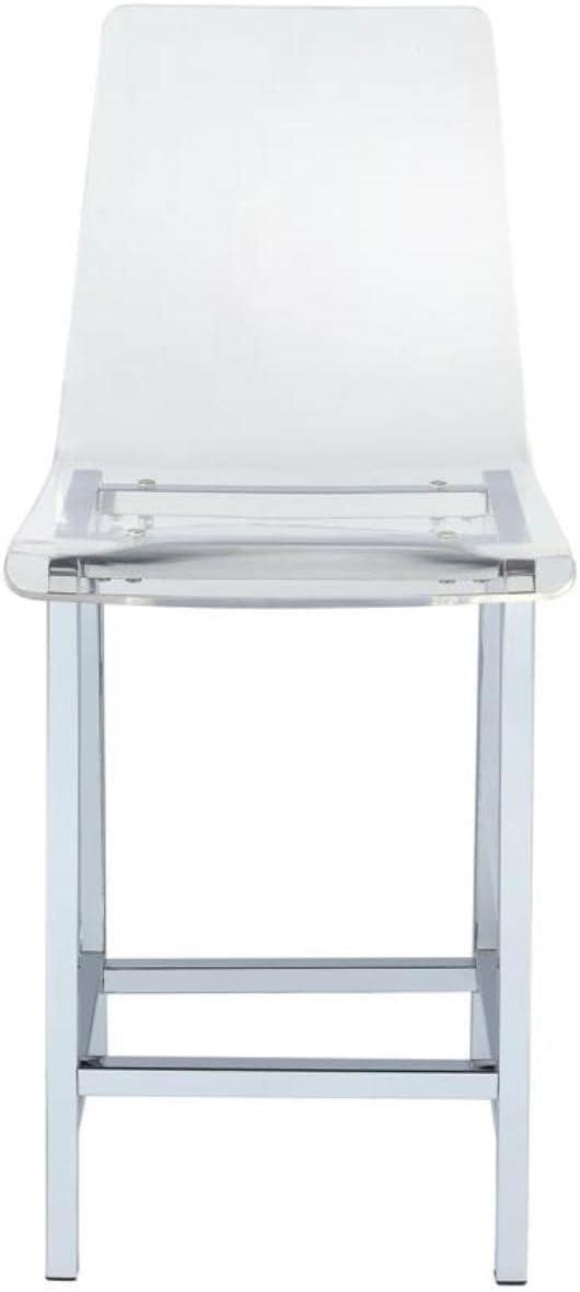 Coaster Modern Metal Counter Height Stools in Clear