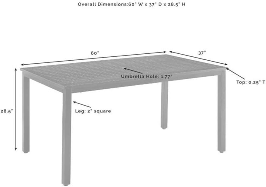 Kaplan Rectangle Outdoor Dining Table Oil Rubbed Bronze - Crosley