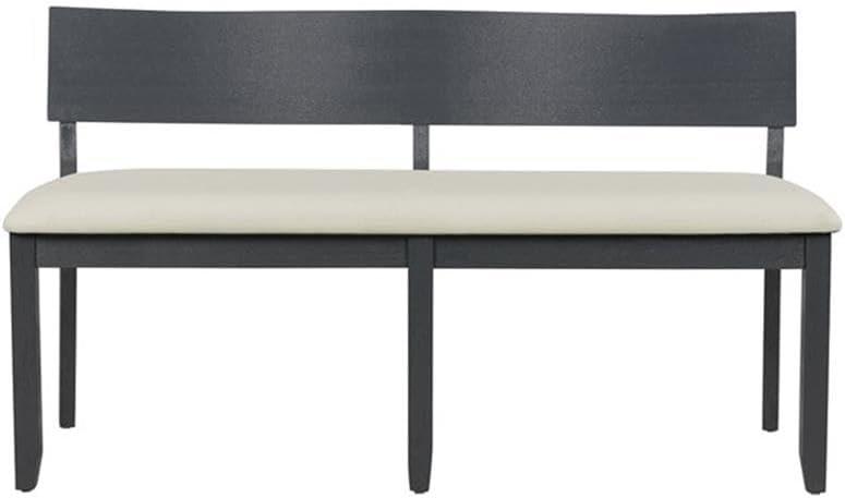 Boraam Capella Cream Fabric Dining Height Bench Matte Black