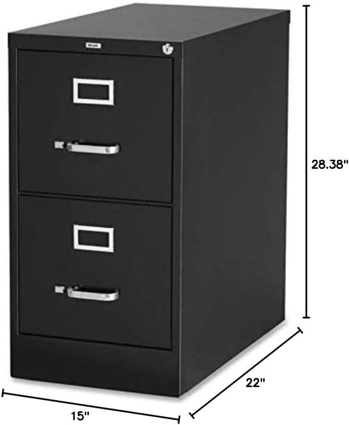 Black 2-Drawer Vertical Steel Lockable File Cabinet