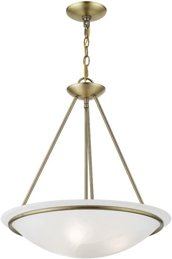 Newburgh 22" Bronze and White Alabaster Glass Bowl Pendant