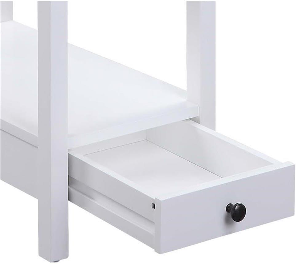 Byzad Side Table with USB Charging Dock Teal - Acme Furniture: Modern Storage, Drawer, Shelves, MDF Wood