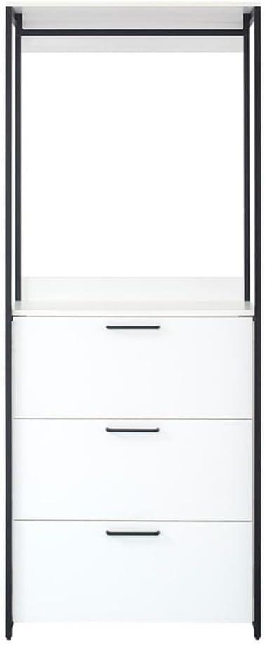 Fiona Wood and Metal Walk-in Closet with Three Drawers