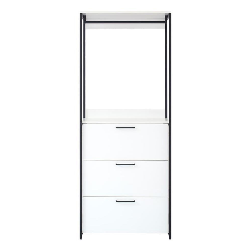 Fiona Wood and Metal Walk-in Closet with Three Drawers