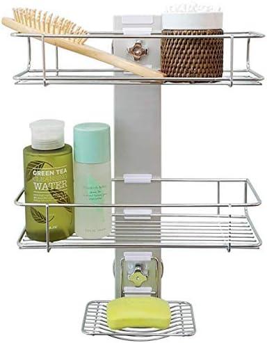 Stainless Steel Adjustable 3-Tier Suction Shower Caddy