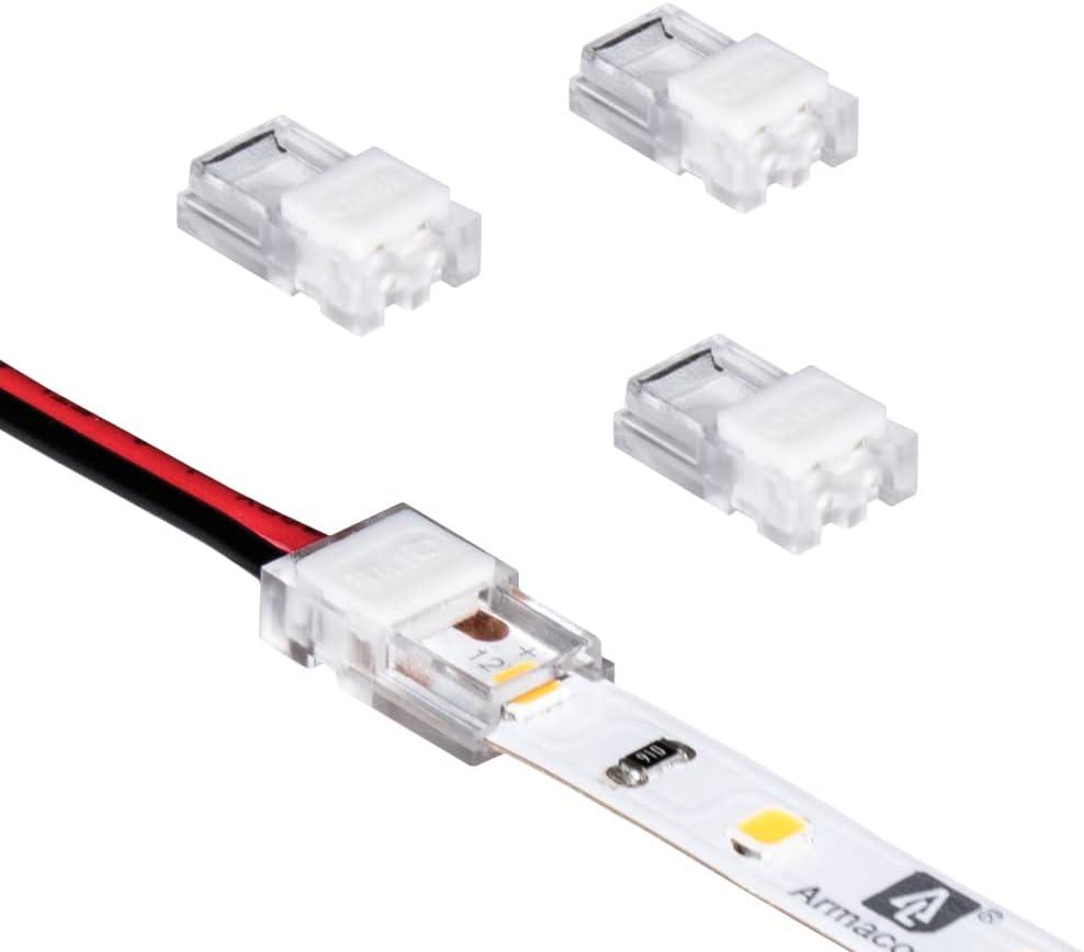 SureLock Pro 2 Pin LED Strip Light Tape to Wire Channel Connectors, 4 Pack