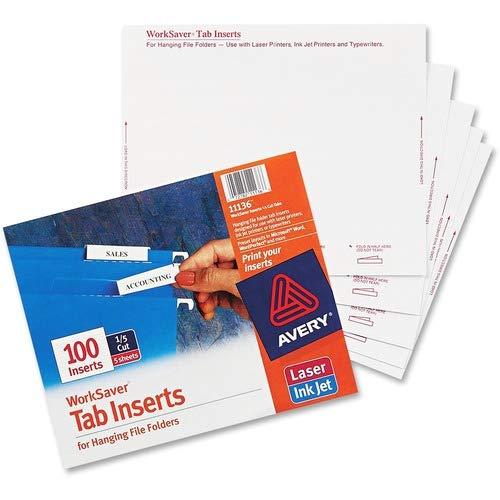 Avery Consumer Products Avery® Laser/Ink Jet Inserts For Hanging File Fold Paper Hanging Files Cabinet