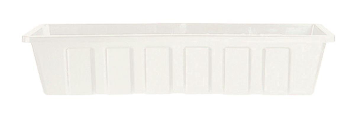 Novelty Poly-Pro Plastic Liner/Planter Flower Box, White, 24"