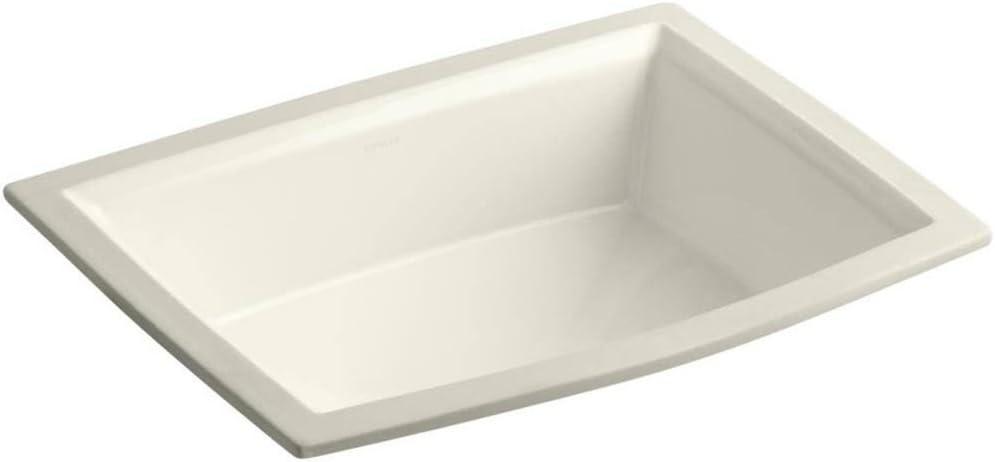 Biscuit Ceramic Rectangular Undermount Bathroom Sink