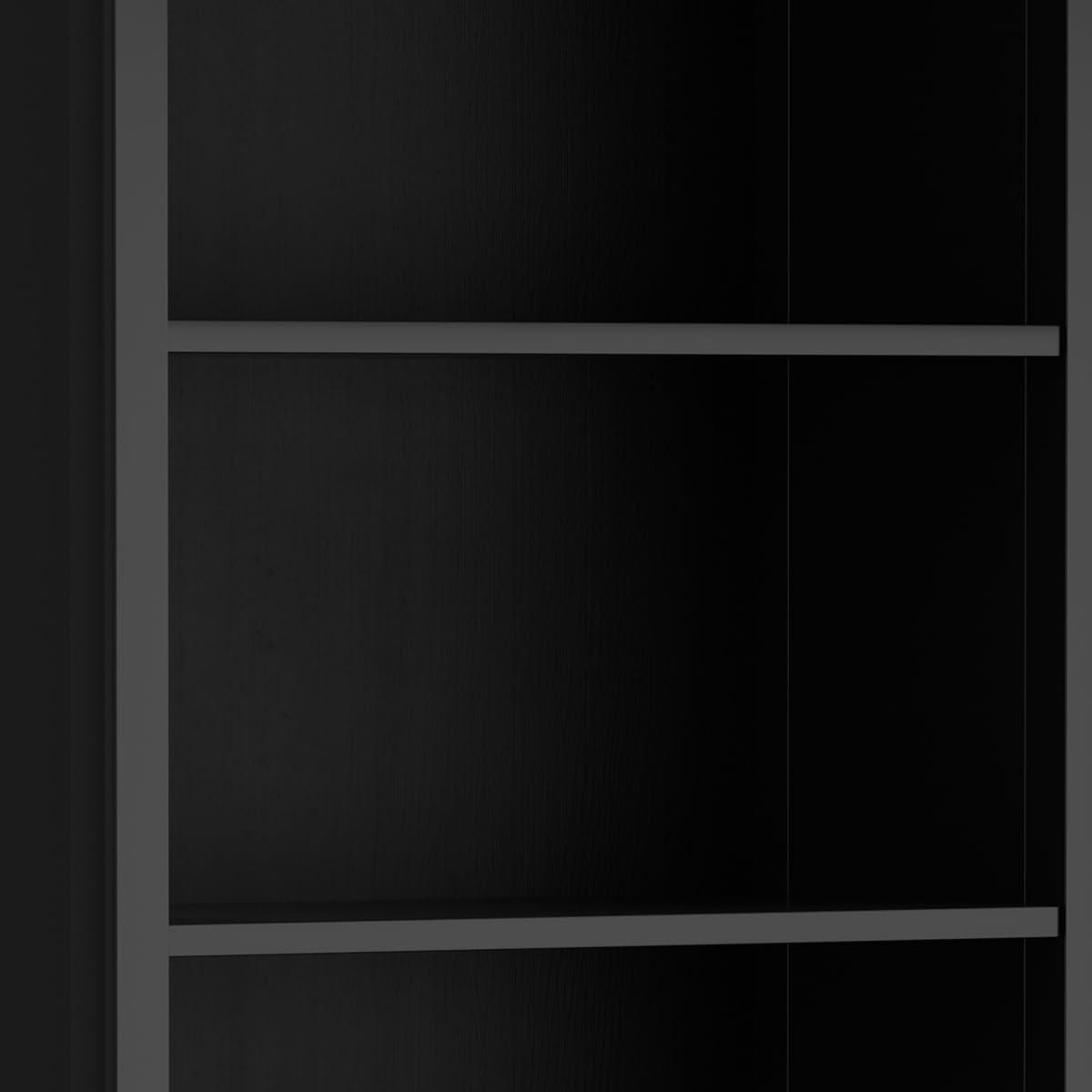 Simpli Home Amherst Solid Wood 70" Tall 5-Shelf Bookcase in Black