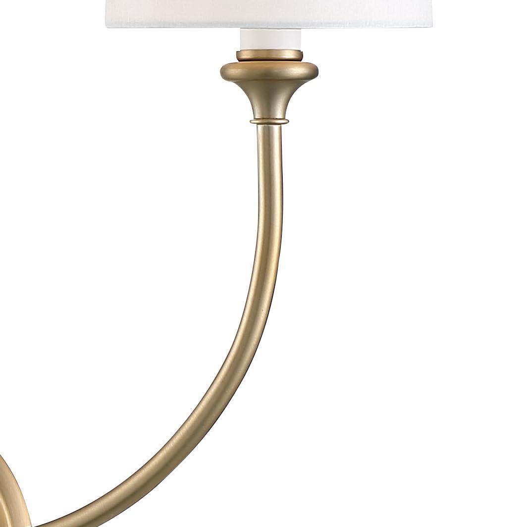 Sylvan Vibrant Gold Brass 2-Light Dimmable Sconce with Silk Shade