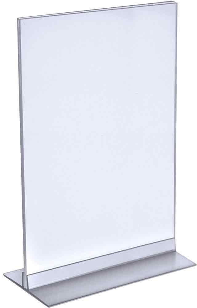 Azar Displays Clear Acrylic Double Sided Sign Holder 8.5" x 14" Vertical/Horizontal with T Strip, 10-Pack (Set of 10)