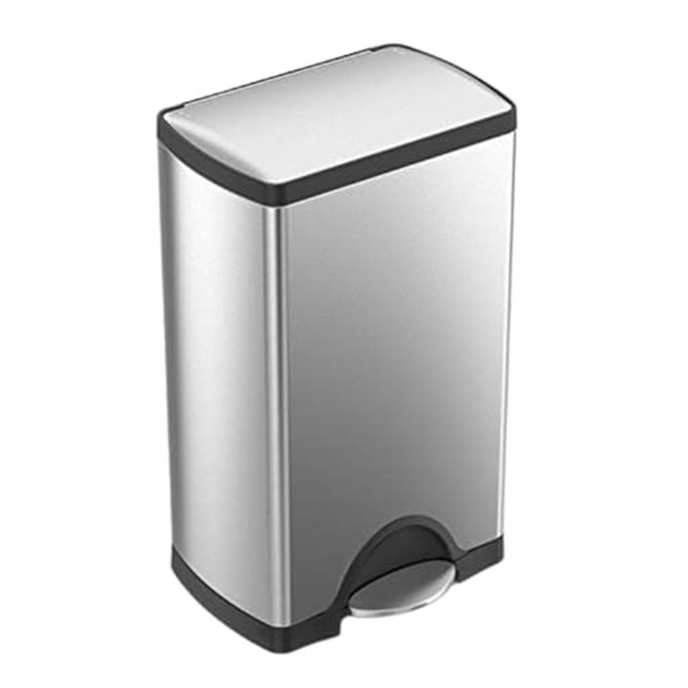 simplehuman 38 Liter / 10 Gallon Rectangular Kitchen Step Trash Can, Brushed Stainless Steel