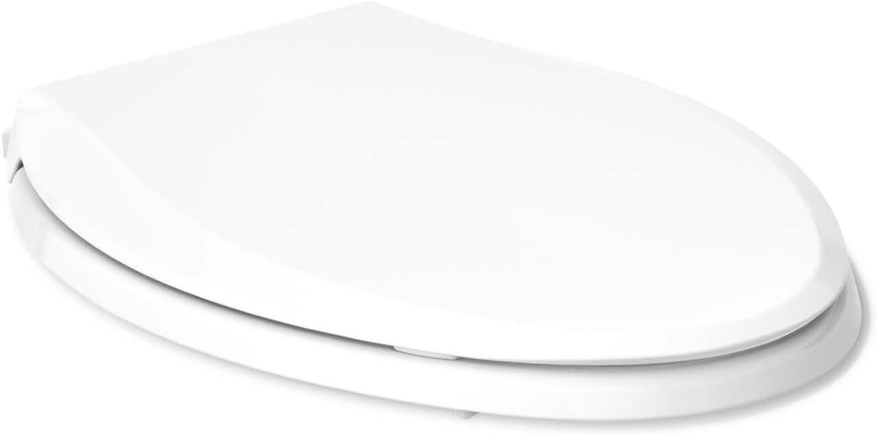 KOHLER 4636-RL-0 Cachet ReadyLatch Elongated Toilet Seat, Quiet-Close Lid and Seat, Countoured Seat, Grip-Tight Bumpers and Installation Hardware, White