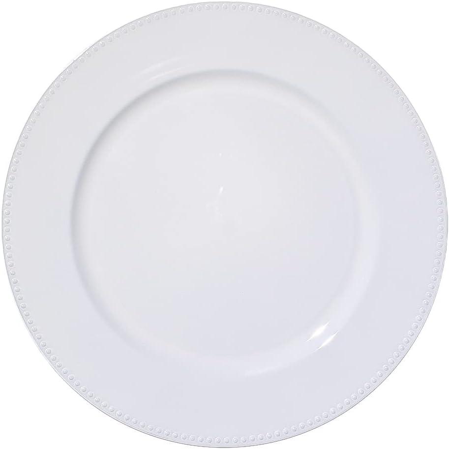 Richland 13" White Beaded Acrylic Charger Plates Set of 12