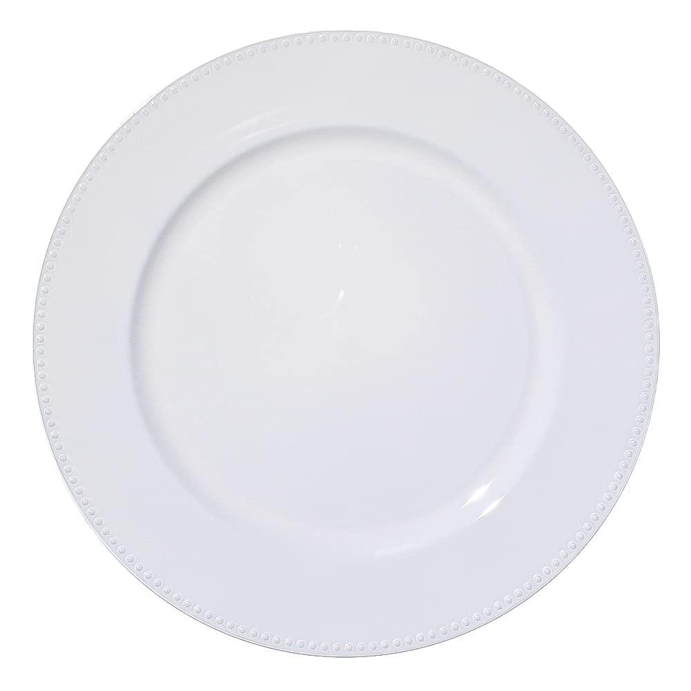 Richland Beaded Charger Plate 13" White Set of 12