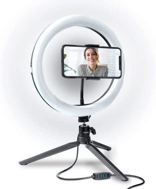 Bower® 10-In. LED Phone Ring Light Tabletop Stand for Smartphones, Black