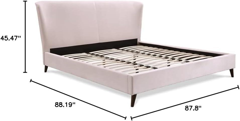 Adore Decor Adele Jupiter Wingback Upholstered Platform Bed