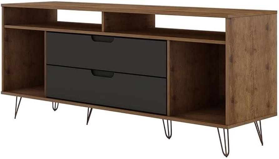 Rockefeller TV Stand for TVs up to 60'': Media Console with Storage - Manhattan Comfort