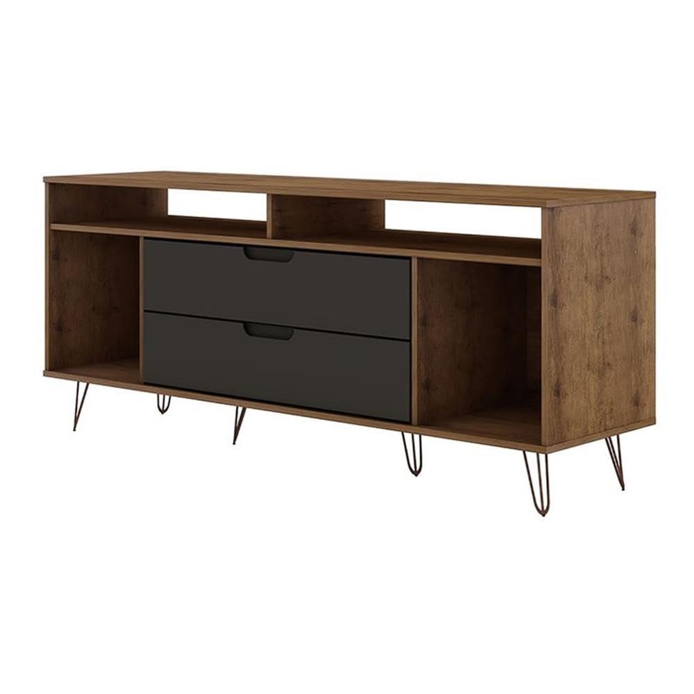 Rockefeller TV Stand for TVs up to 60'': Media Console with Storage - Manhattan Comfort