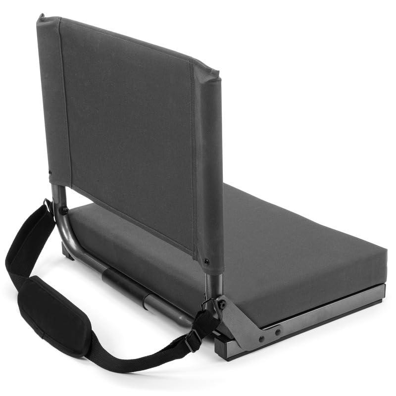 Cascade Mountain Tech Ultra-Padded Stadium Seat for Bleachers, Grey