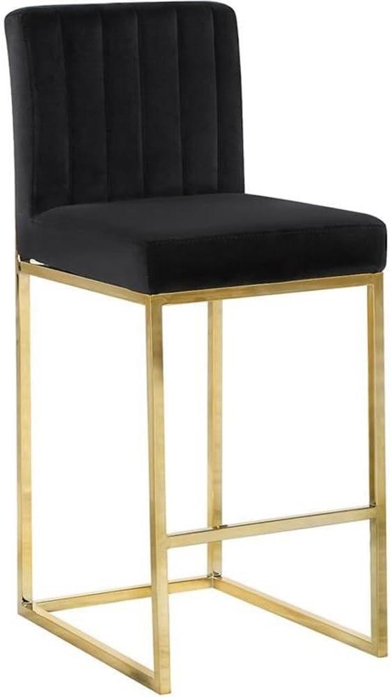 Meridian Furniture Giselle 26"H Velvet Counter Stool in Black