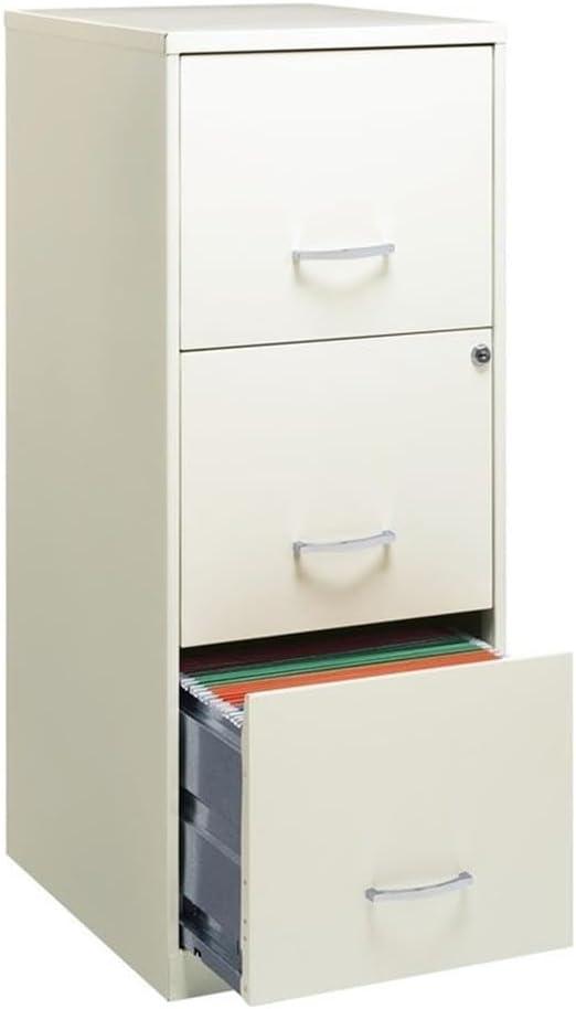 Scranton & Co 18" 3 Drawer Vertical File Cabinet in Pearl White