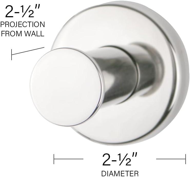 Polished Stainless Steel Round Wall Mount Robe Towel Hook