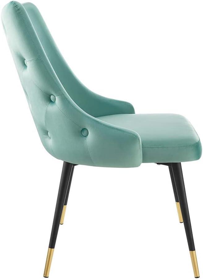 Mint Velvet Adorn 22" Tufted Side Chair with Gold Accents