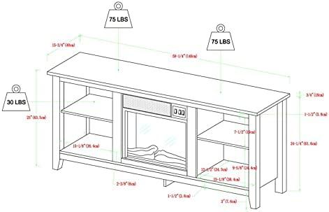 Walker Edison Traditional Fireplace TV Stand for TVs Up to 64" - Black