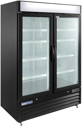 Kratos 54" Black Aluminum Glass Door Merchandiser Refrigerator