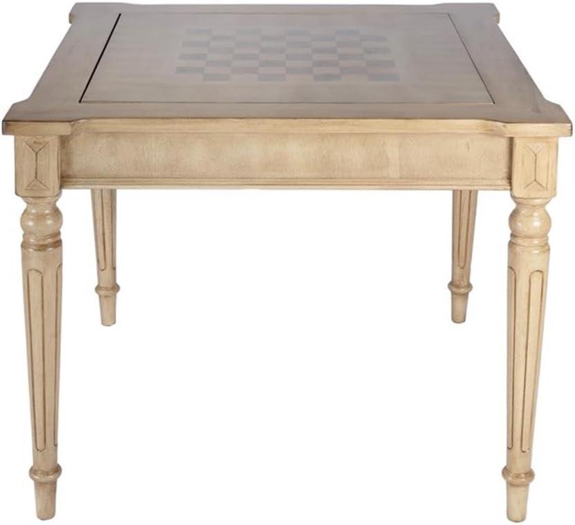 Antique Beige Multi-Game Card Table with Veneer Finish