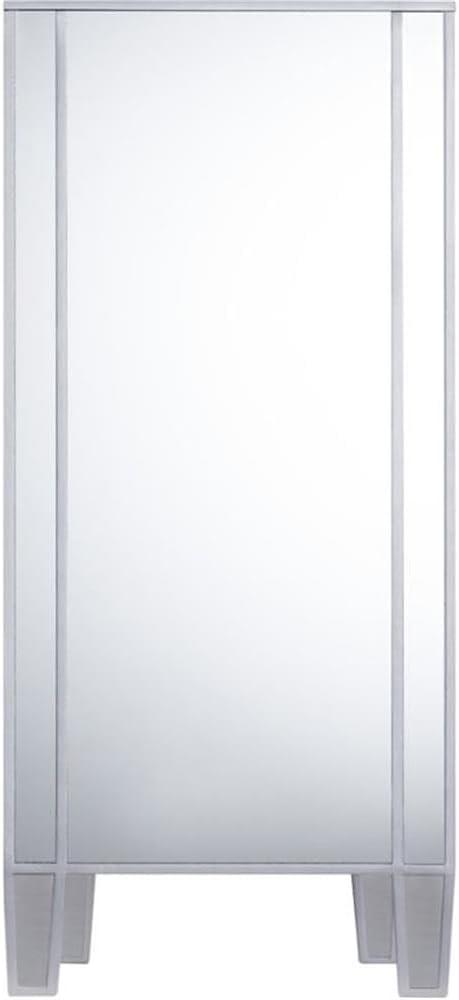 Maklaine Transitional 2 Door Mirrored Sideboard in Matte Silver