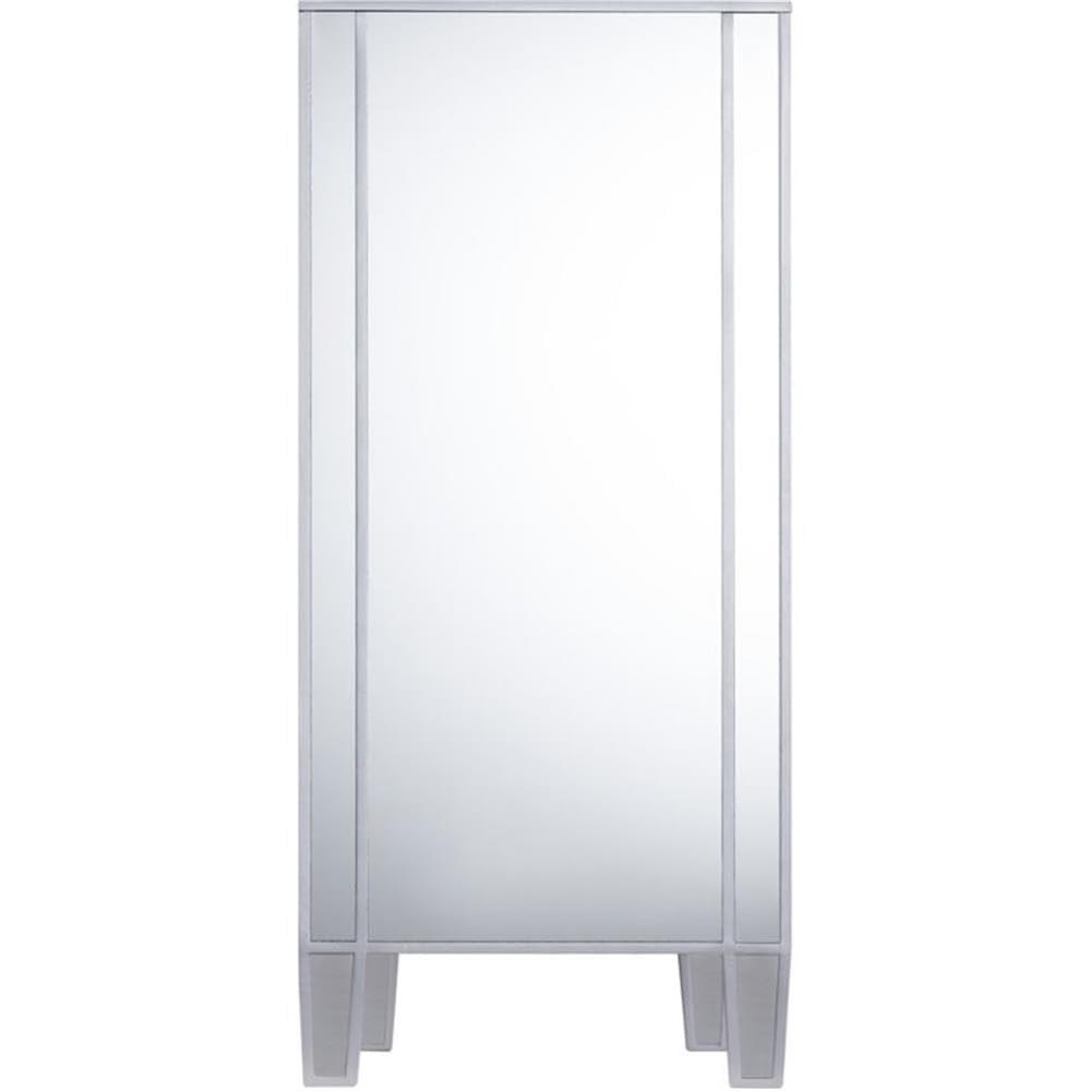 Maklaine Transitional 2 Door Mirrored Sideboard in Matte Silver
