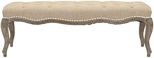 Ramsey Bench With Flat Black Nail Heads - Wheat/Natural Cream - Safavieh