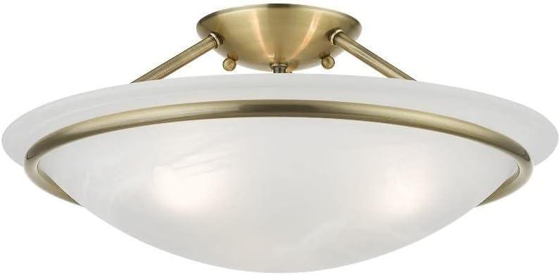 Livex Lighting Newburgh 3 - Light Semi-Flush Mount in Black
