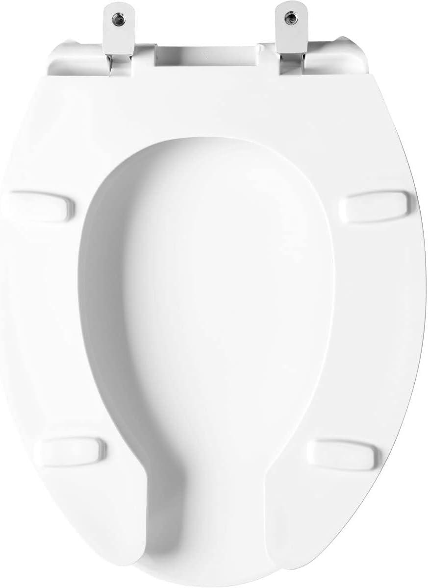 Bemis 1950SSTDG 000 Commercial Elongated Open-Front Toilet Seat with Dura Guard