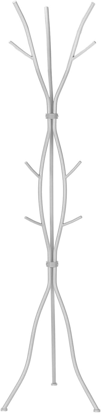 Zipcode Design™ 74"H Bedroom Coat Rack Metal Hall Tree Freestanding 11 Hooks Coat Rack Umbrella Stand