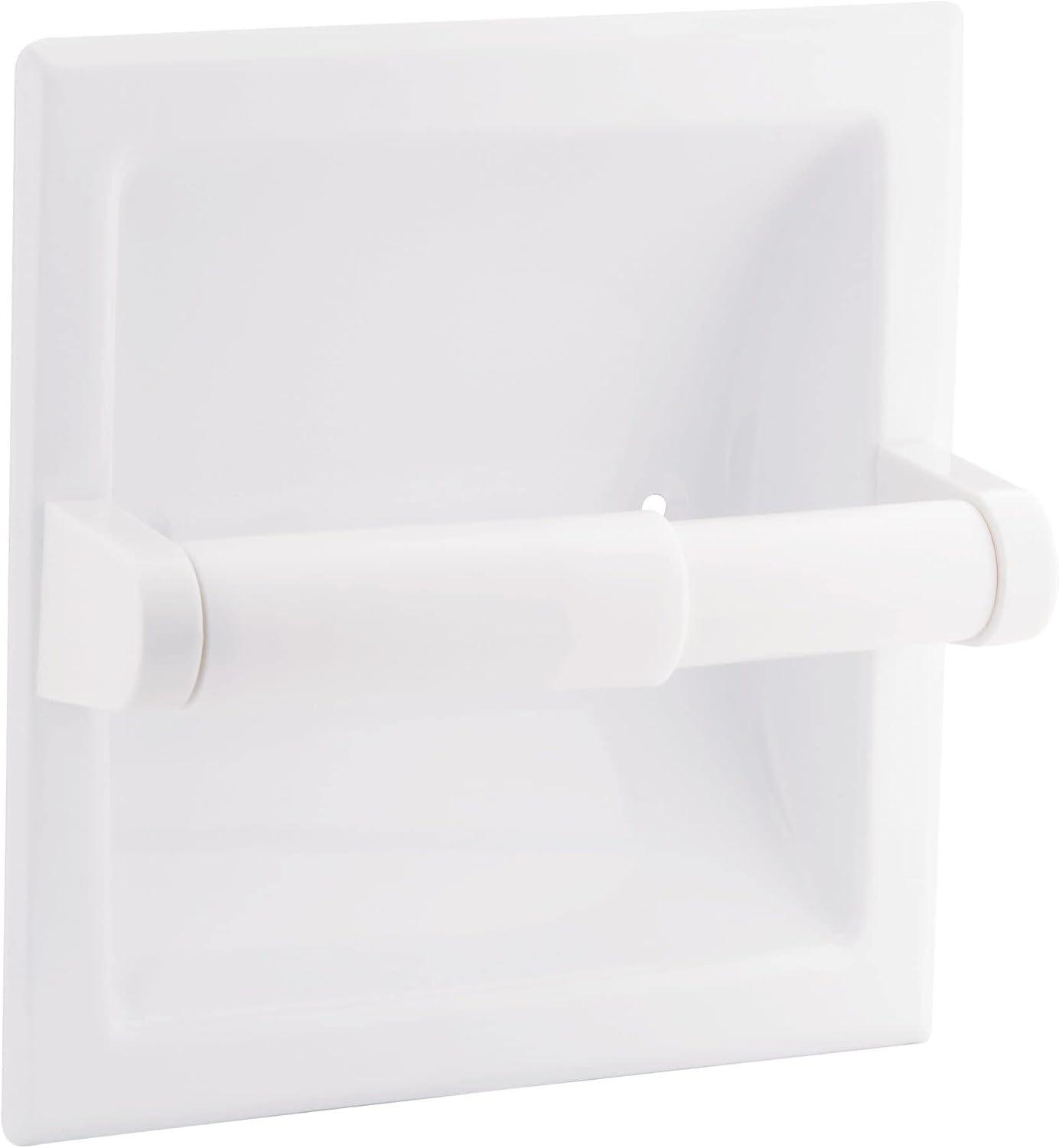 Glacier White Recessed Wall-Mounted Toilet Paper Holder