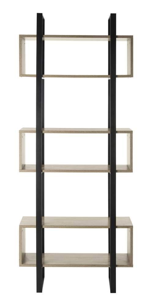 Adhara Etagere - FOX4278 - Light Brown/Black - Safavieh Couture