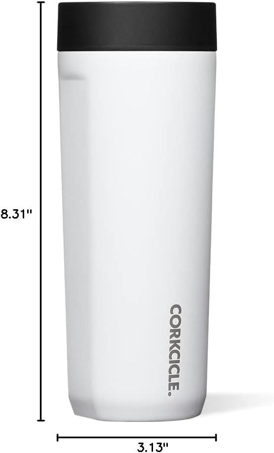 Corkcicle 17 oz Commuter Cup, Spill-Proof, Triple Insulated, Gloss White